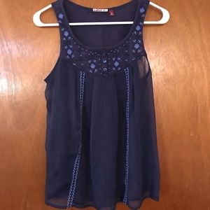 Embroidered Sheer Tank | SO